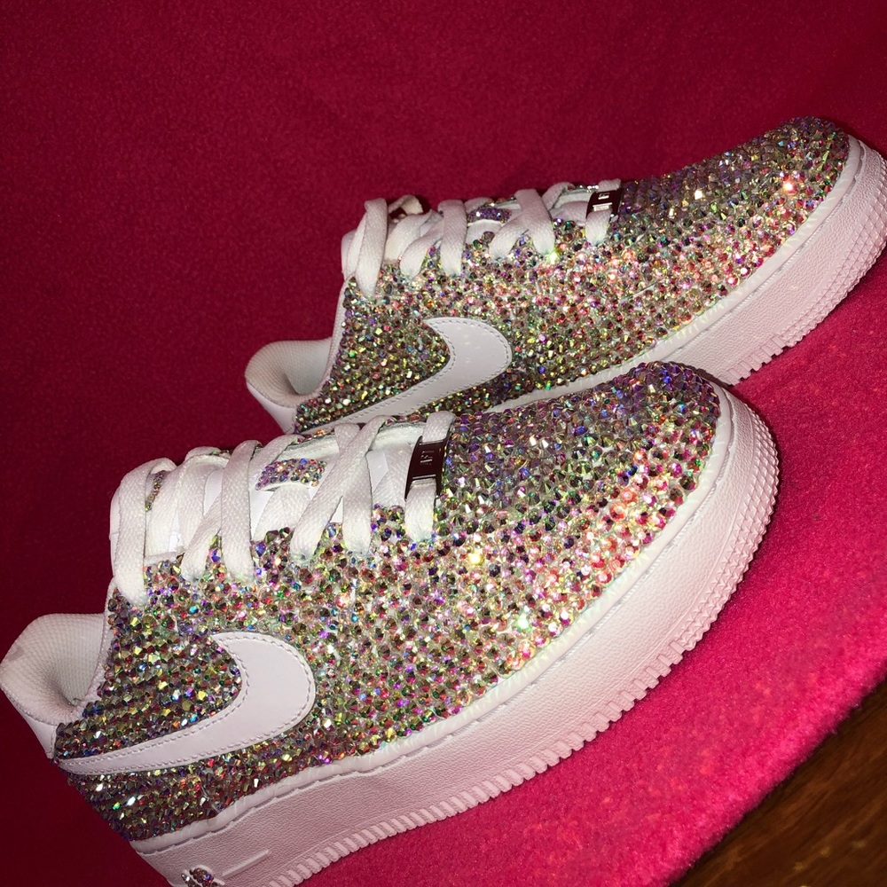 HAND STONED METALLIC AIR FORCE 1s